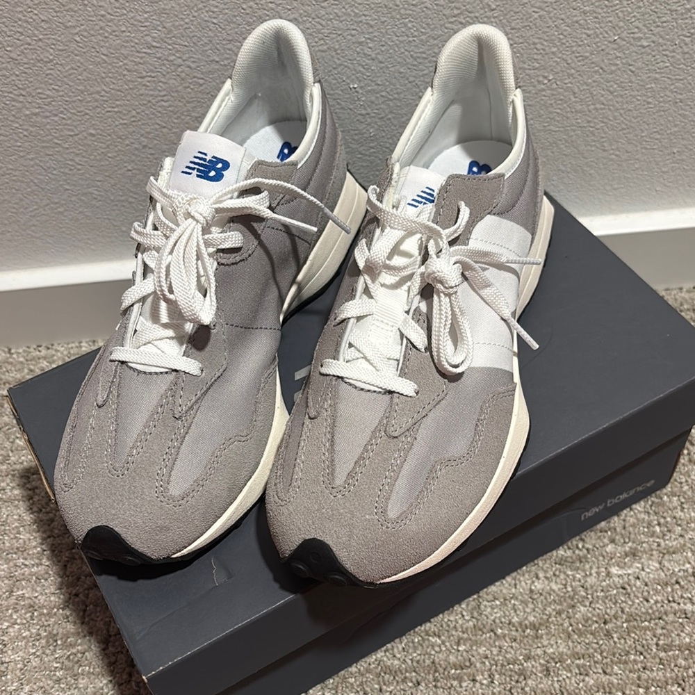 New Balance Gray and White Athletic Shoes